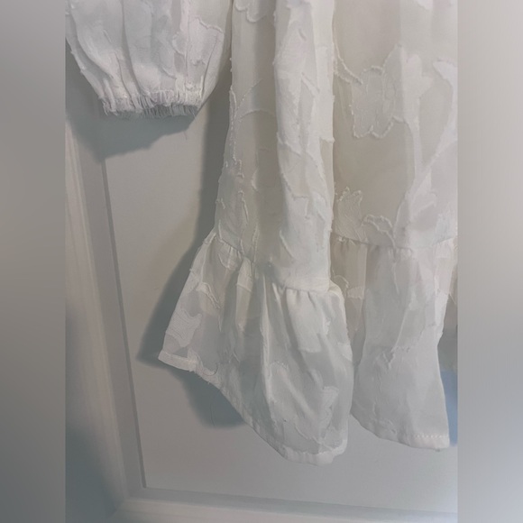 Lulus Tomorrow and Always Off The Shoulder White Burnout Floral Mini Dress - Picture 3 of 8